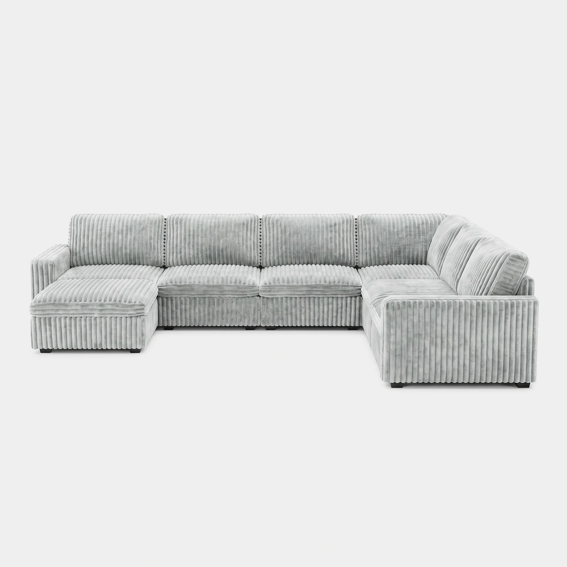 Cloud-Grey-/-Corduroy-7-Seat-U-Shaped-Sectional