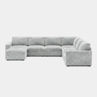Cloud-Grey-/-Corduroy-7-Seat-U-Shaped-Sectional
