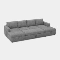 Silver-Grey-/-Chenille-6-Seat-U-Shaped-Pullout-Sectional