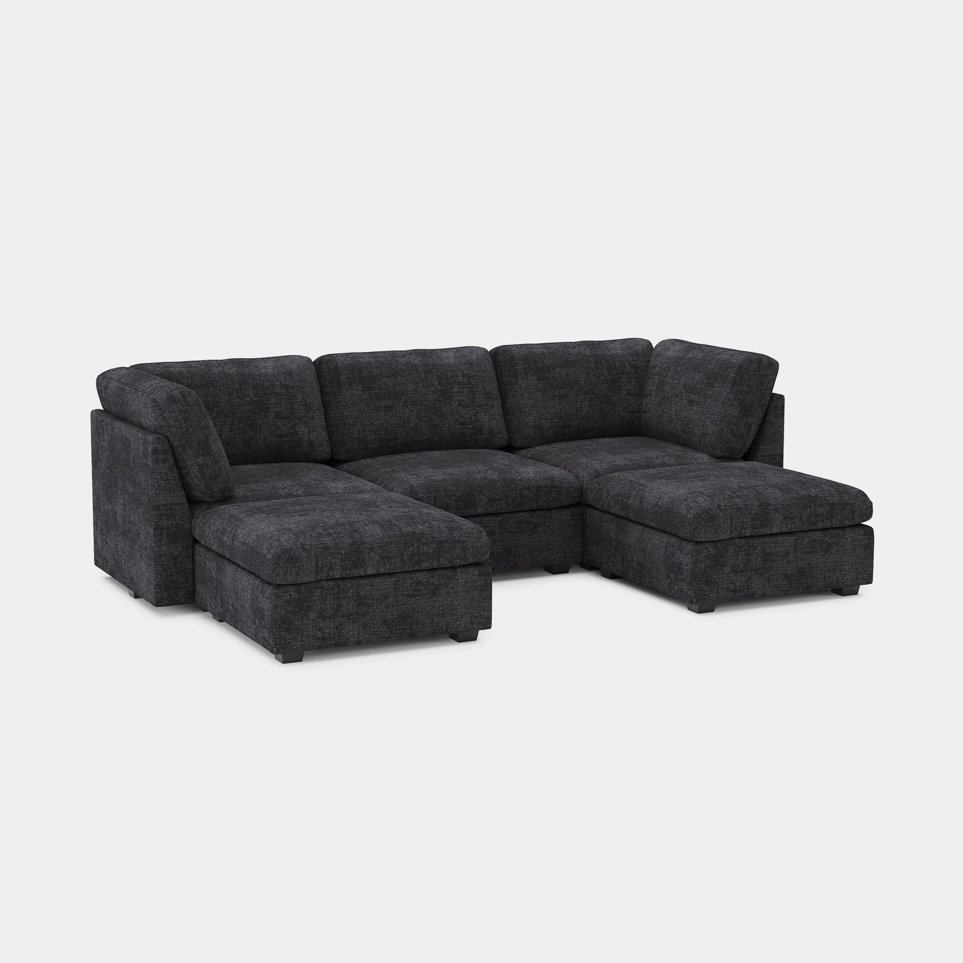 Graphite-Grey-/-Chenille-5-Seat-U-Shaped-Open-Sectional