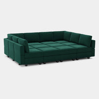 Pine-Green-/-Velvet-12-Seat-Pit-Sectional