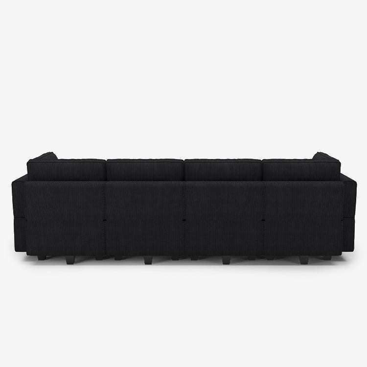 Belffin 6 Seats + 8 Sides Modular Wide Corduroy Sofa with Storage Seat