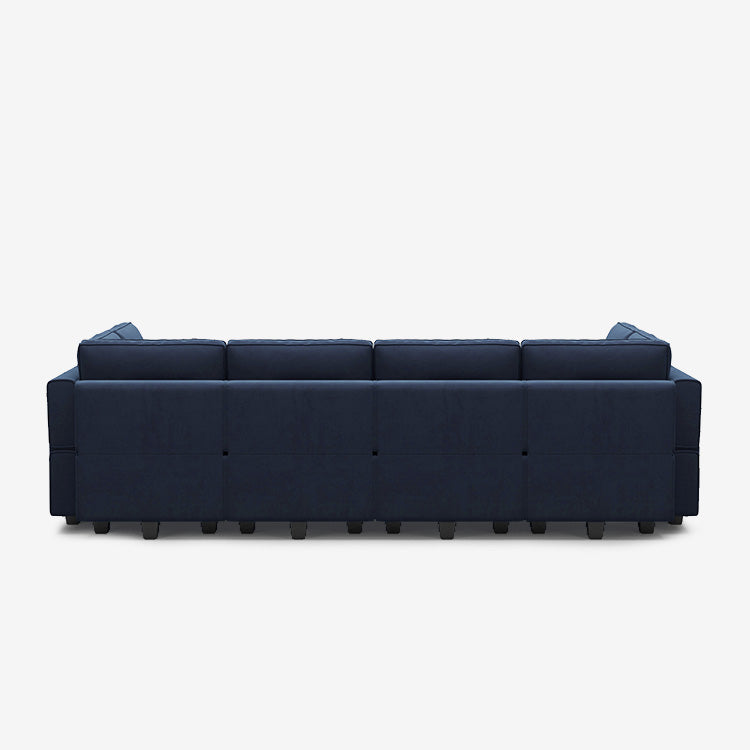 Belffin 8 Seats + 8 Sides Modular Velvet Sleeper Sofa with Storage Seat