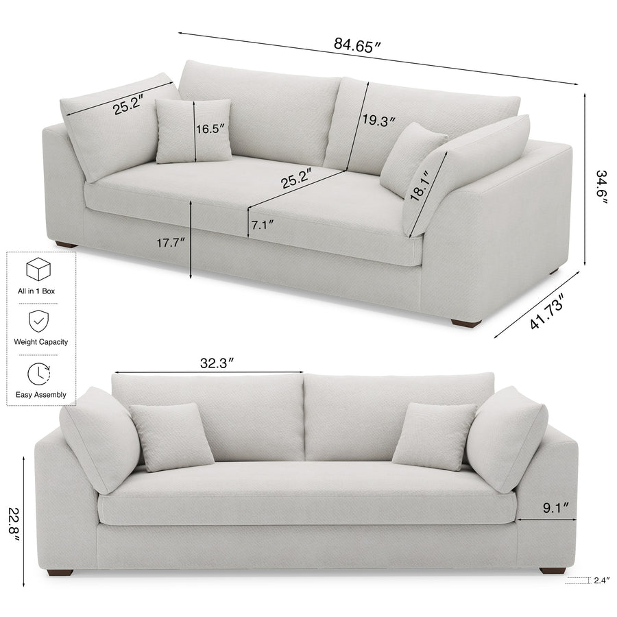 Misty-White-/-Chenille-Loveseat