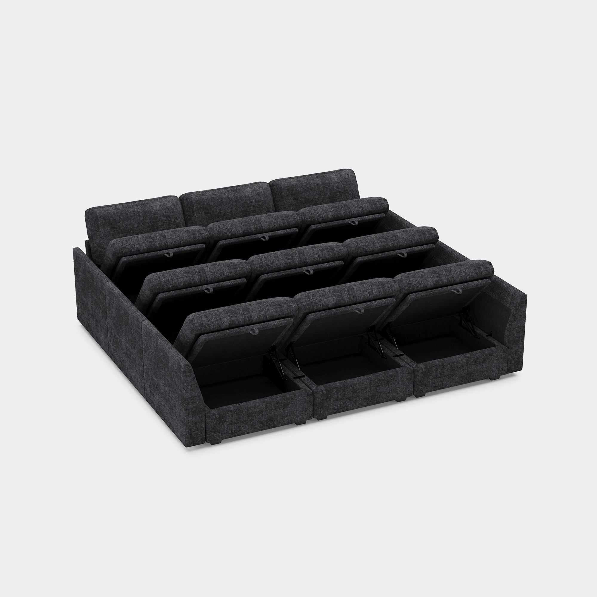 Graphite-Grey-/-Chenille-9-Seat-Pit-Sectional