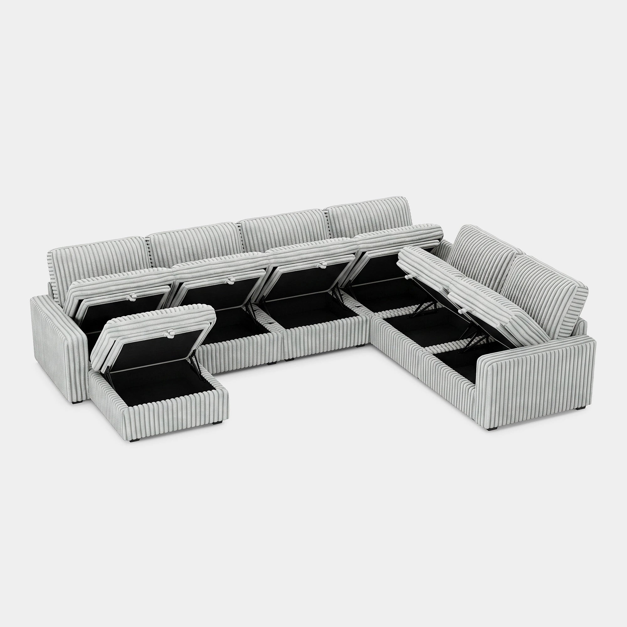 Cloud-Grey-/-Corduroy-7-Seat-U-Shaped-Sectional