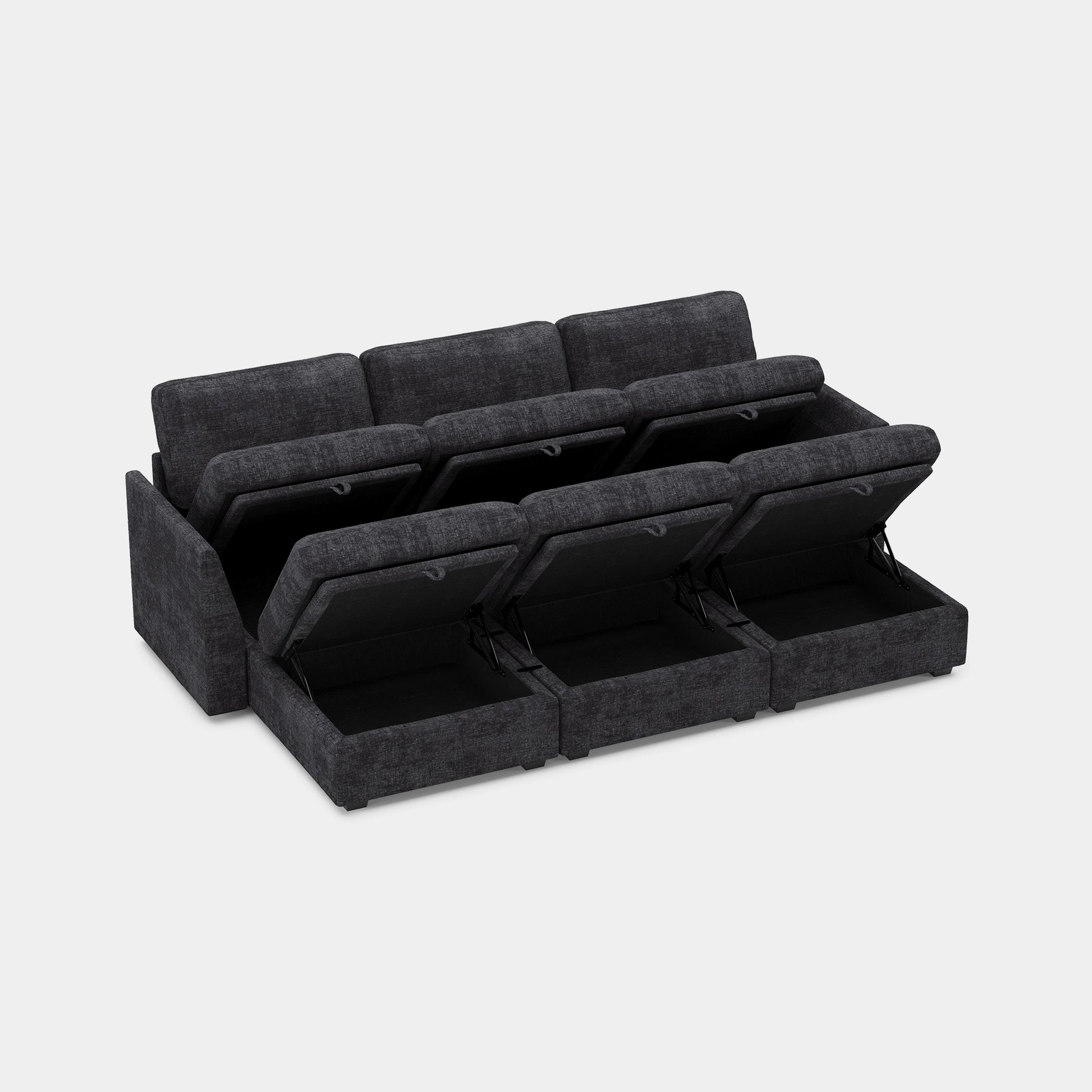 Graphite-Grey-/-Chenille-6-Seat-Open-Pit-Sectional