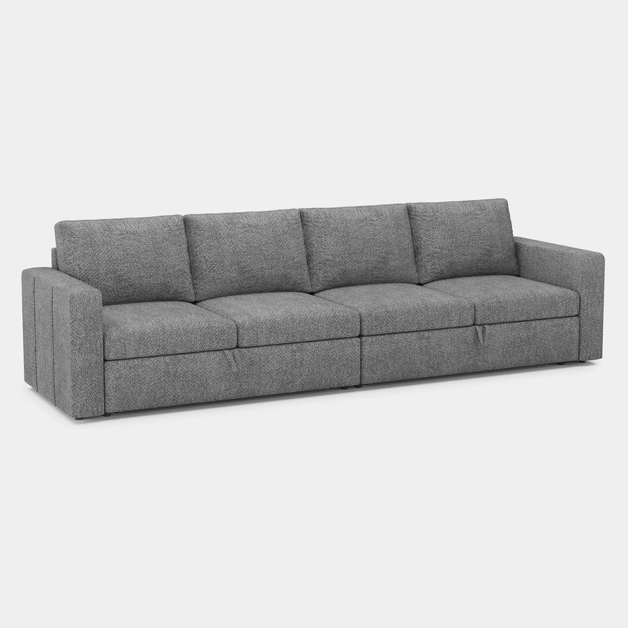 Silver-Grey-/-Chenille-4-Seat-Double-Pullout-Sofa