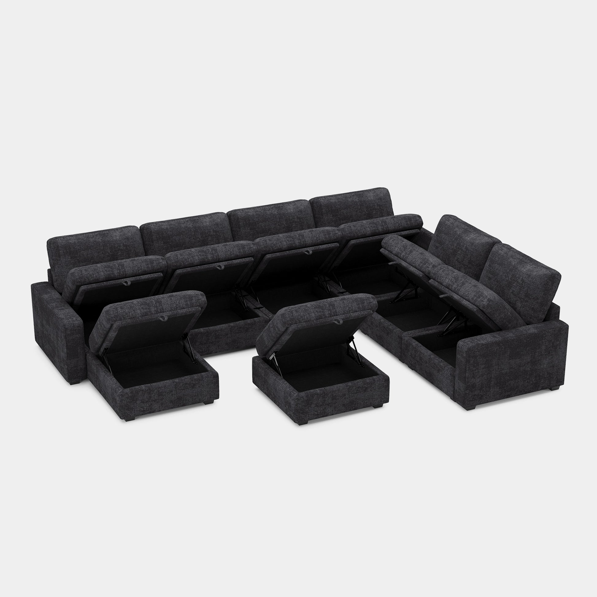Graphite-Grey-/-Chenille-8-Seat-U-Shaped-Sectional