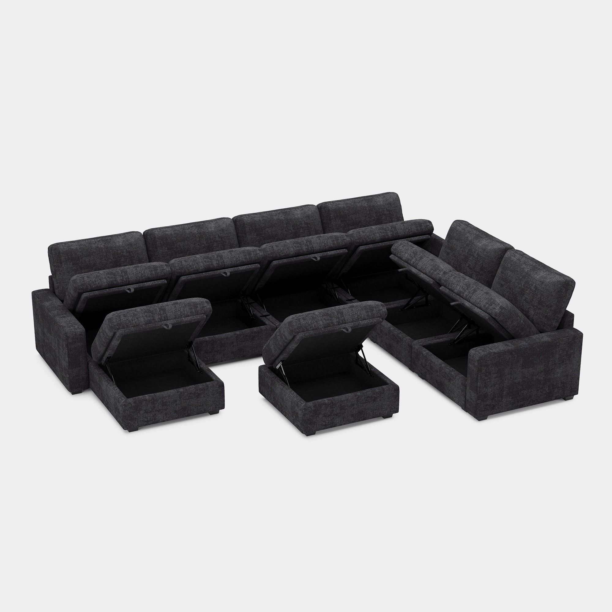 Graphite-Grey-/-Chenille-8-Seat-U-Shaped-Sectional