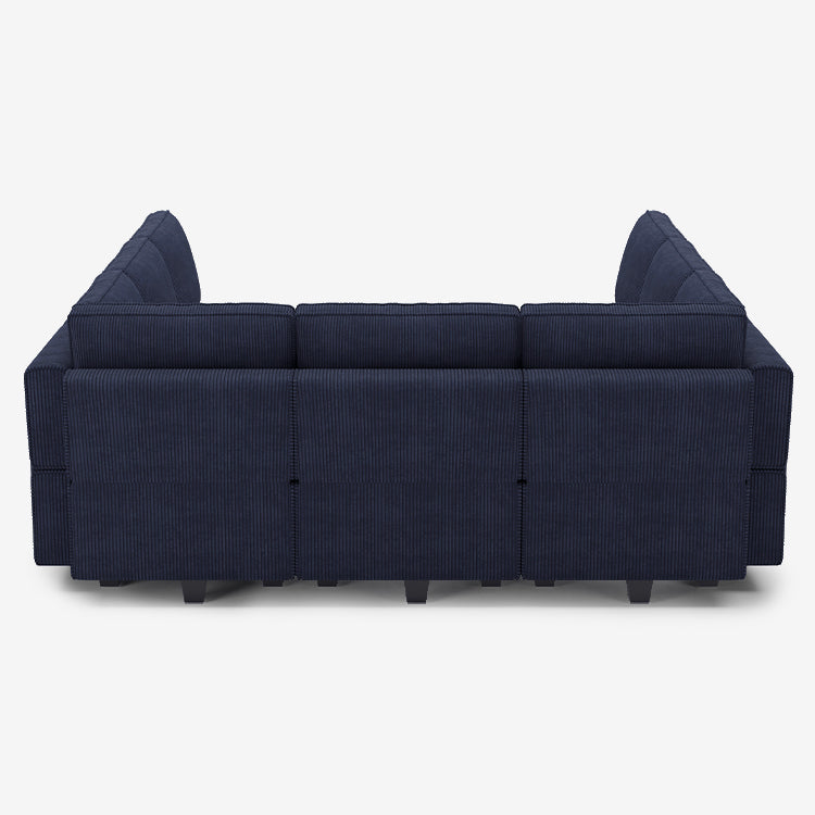 Belffin 9 Seats + 9 Sides Modular Corduroy Sleeper Sofa with Storage Seat