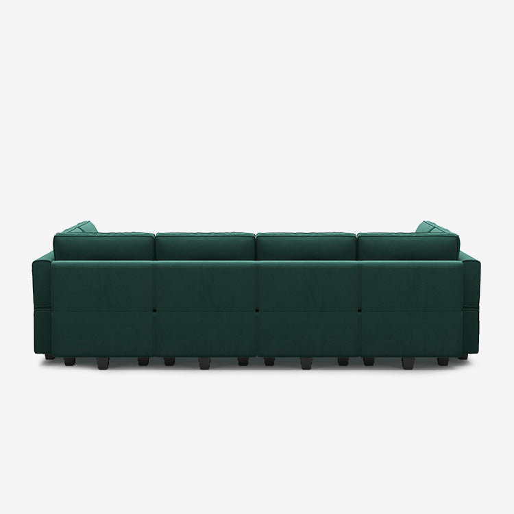 Belffin 8 Seats + 8 Sides Modular Velvet Sleeper Sofa with Storage Seat