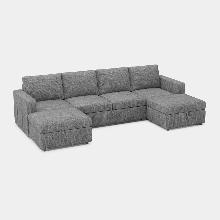 Silver-Grey-/-Chenille-6-Seat-U-Shaped-Pullout-Sectional