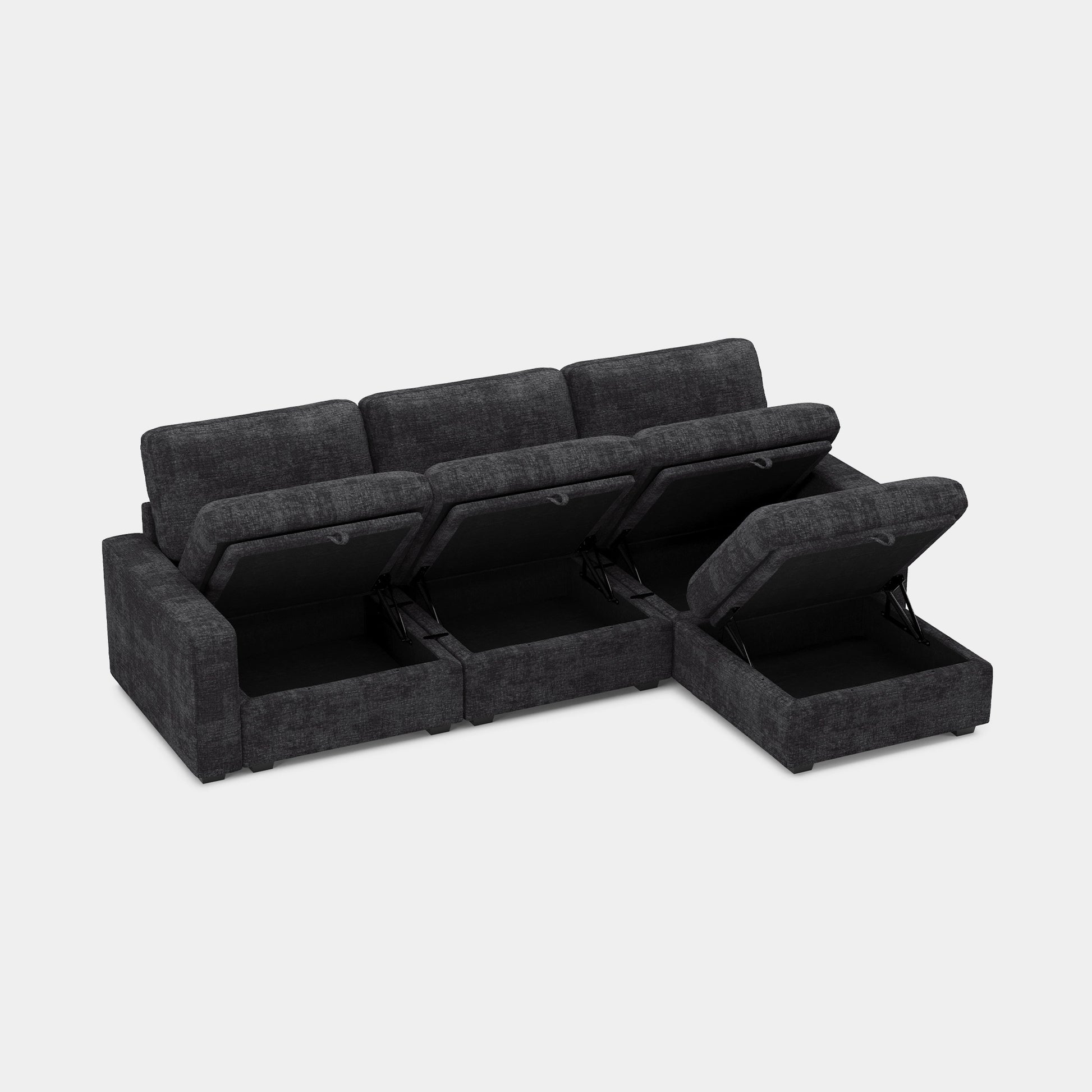Graphite-Grey-/-Chenille-4-Seat-L-Shaped-Sectional