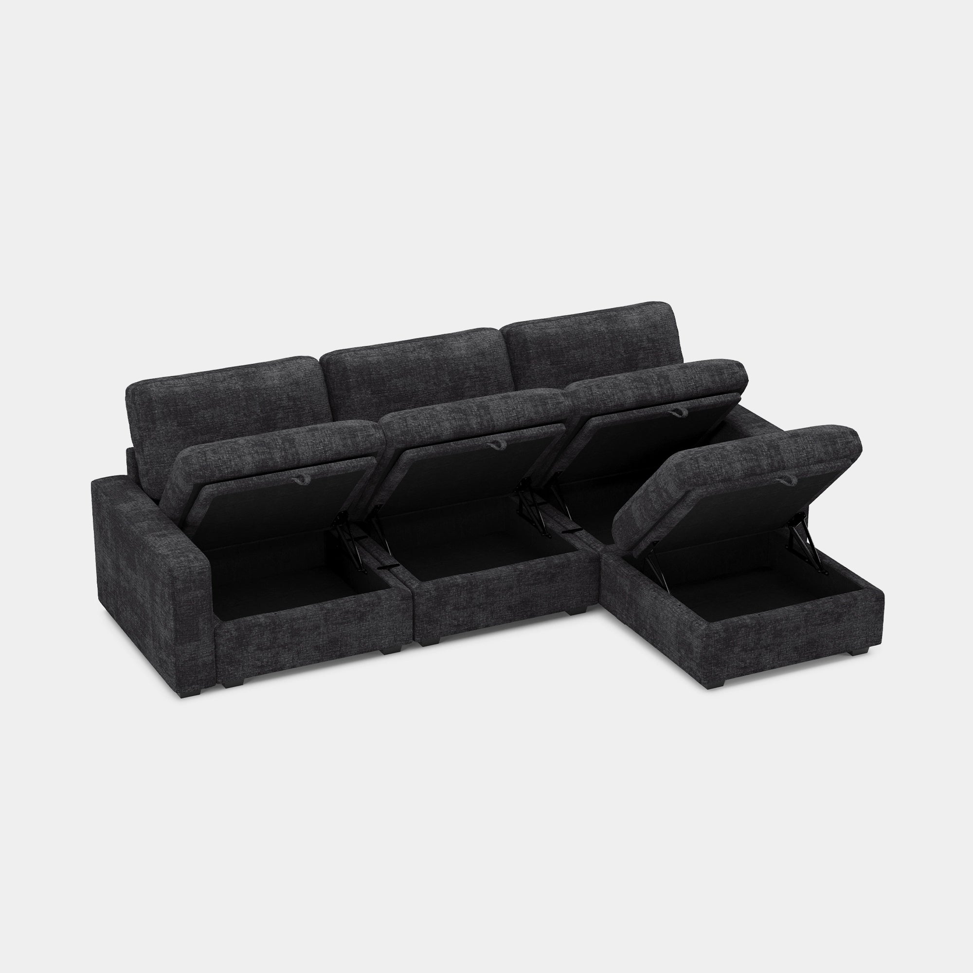 Graphite-Grey-/-Chenille-4-Seat-L-Shaped-Sectional