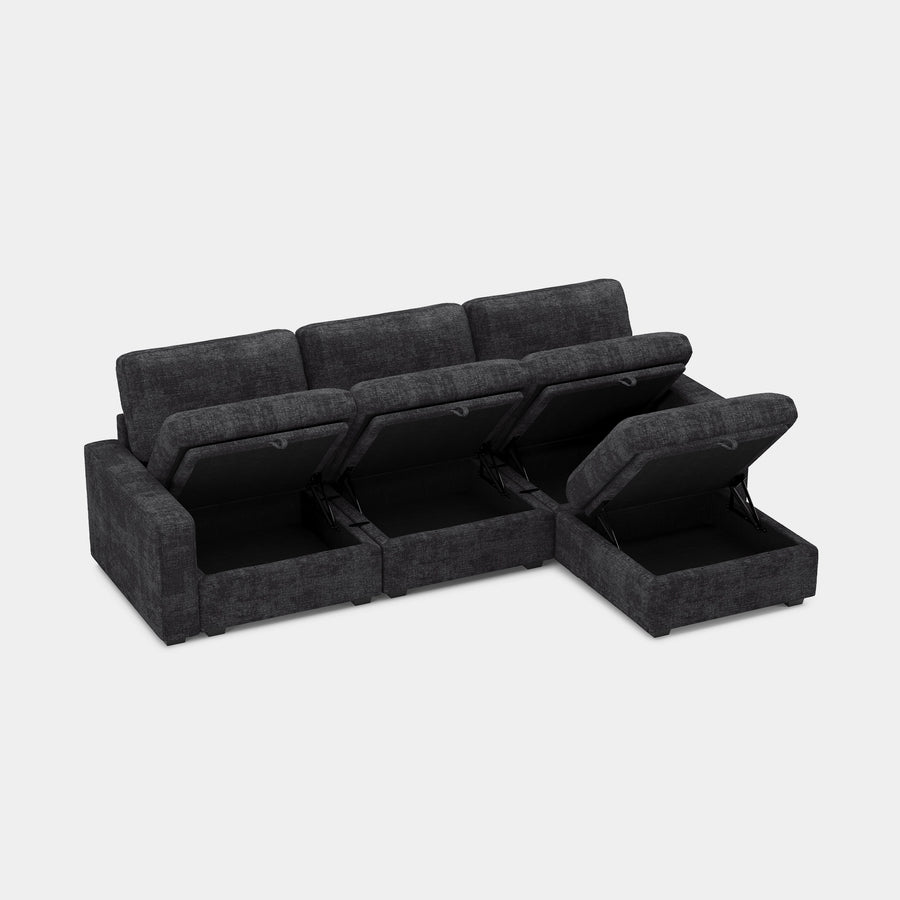 Graphite-Grey-/-Chenille-4-Seat-L-Shaped-Sectional