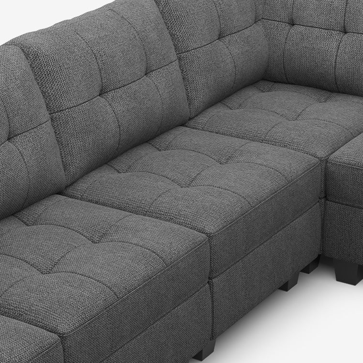 Belffin 12 Seats + 10 Sides Modular Weave Sofa with Storage Seat