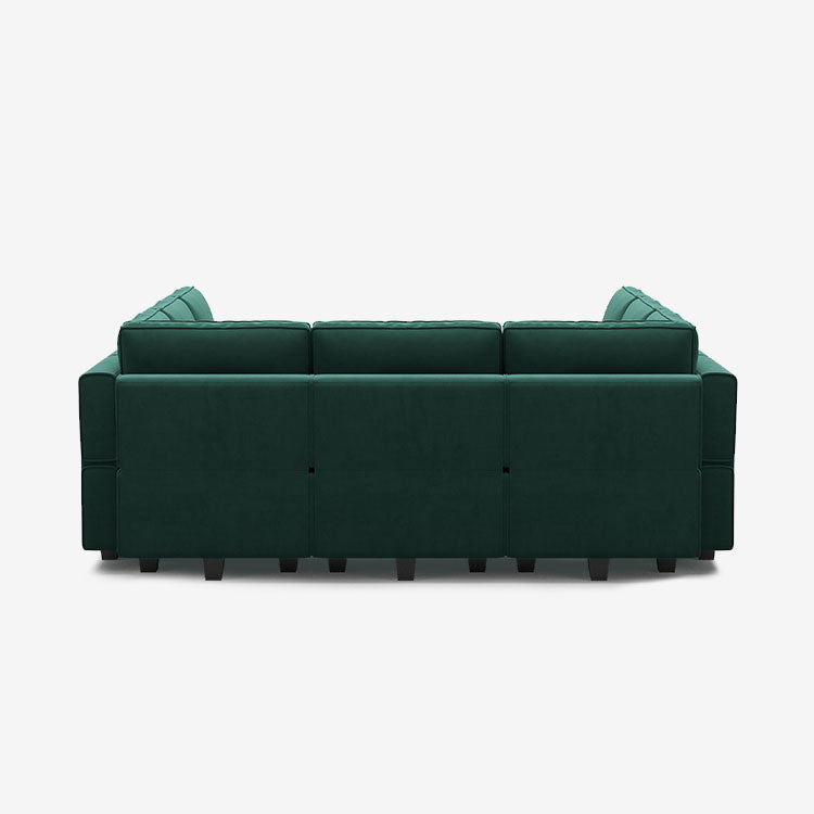 Belffin 9 Seats + 9 Sides Modular Velvet Sleeper Sofa with Storage Seat