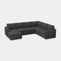 Graphite-Grey-/-Chenille-7-Seat-U-Shaped-Pullout-Sectional