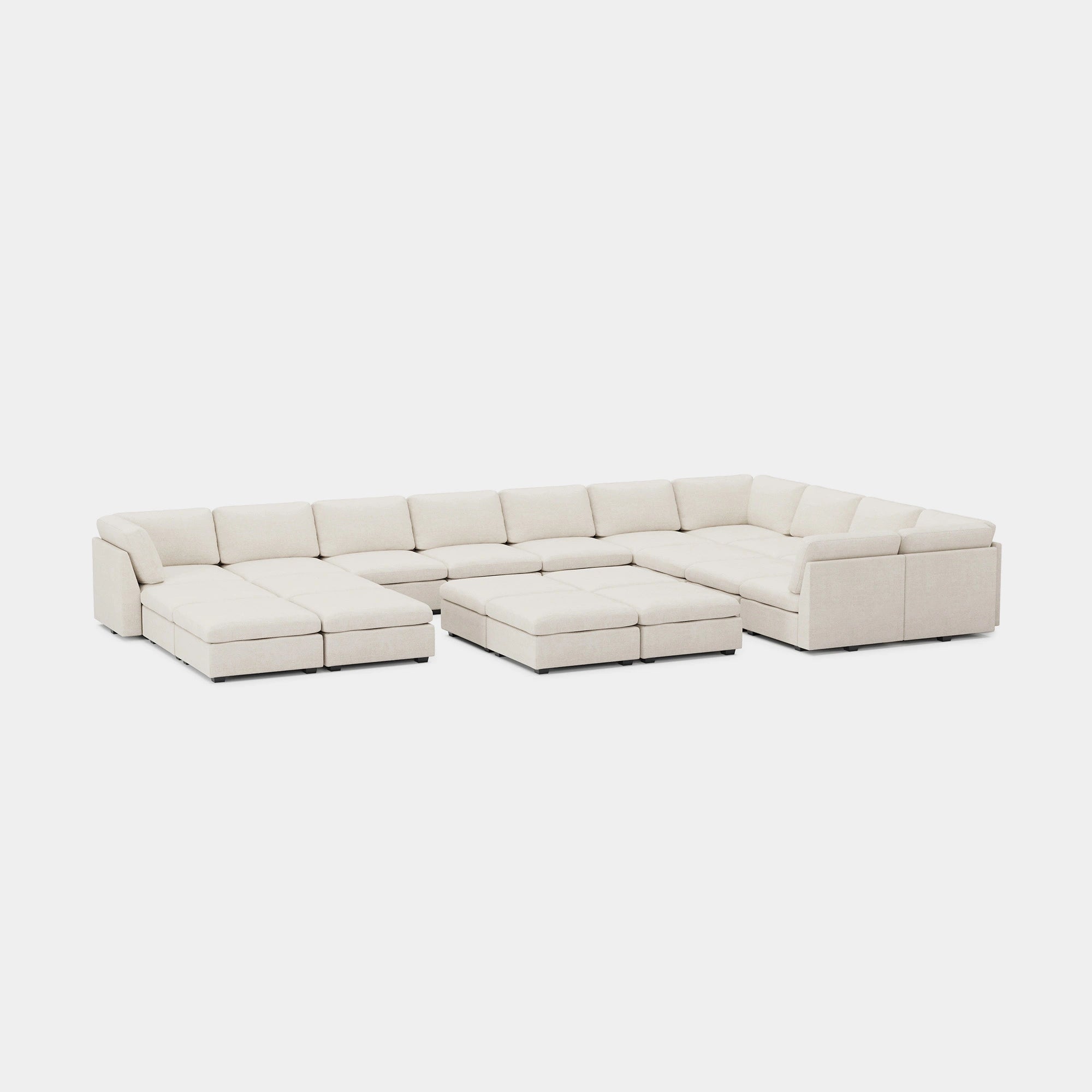 Misty-White-/-Chenille-21-Seat-U-Shaped-Sectional