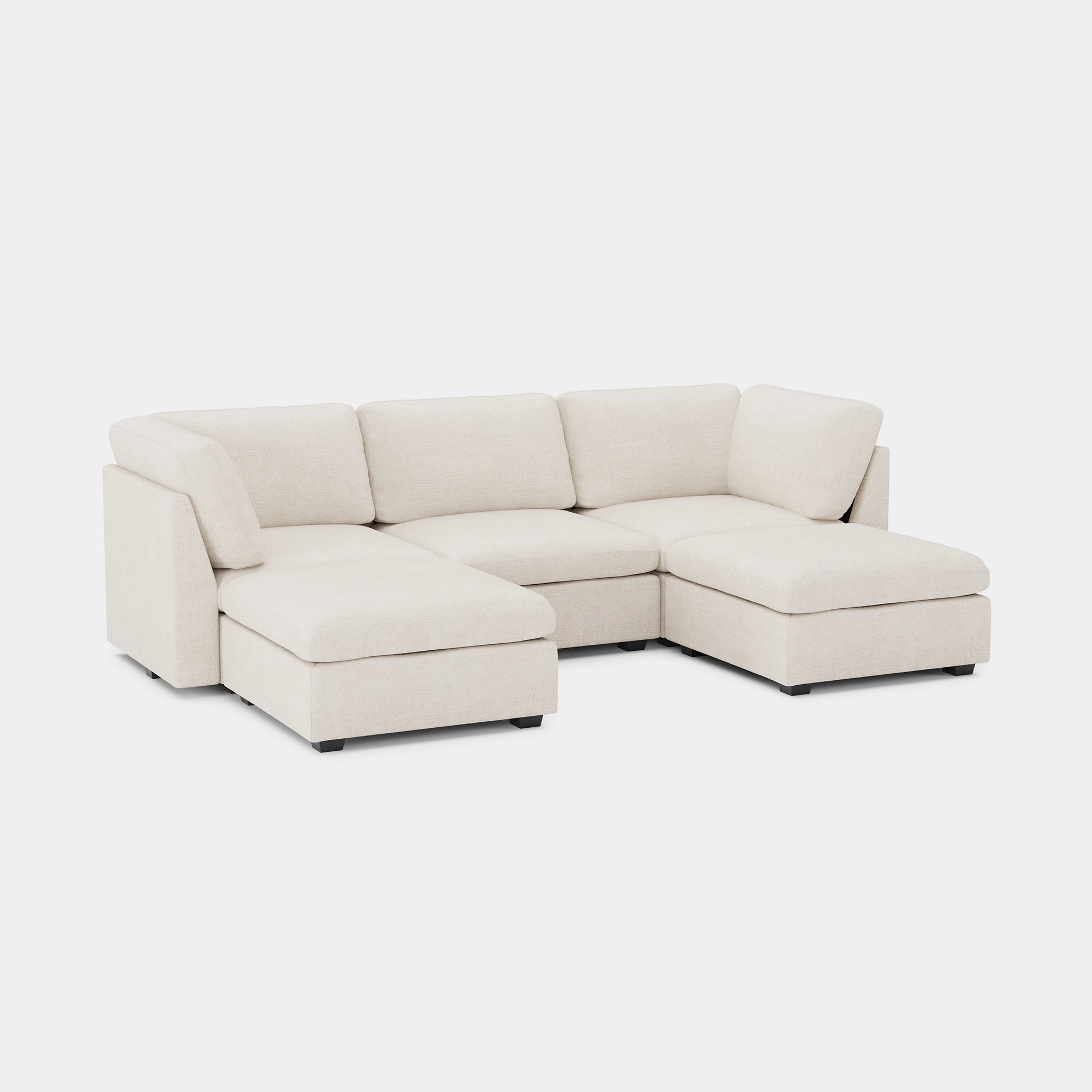 Misty-White-/-Chenille-5-Seat-U-Shaped-Open-Sectional