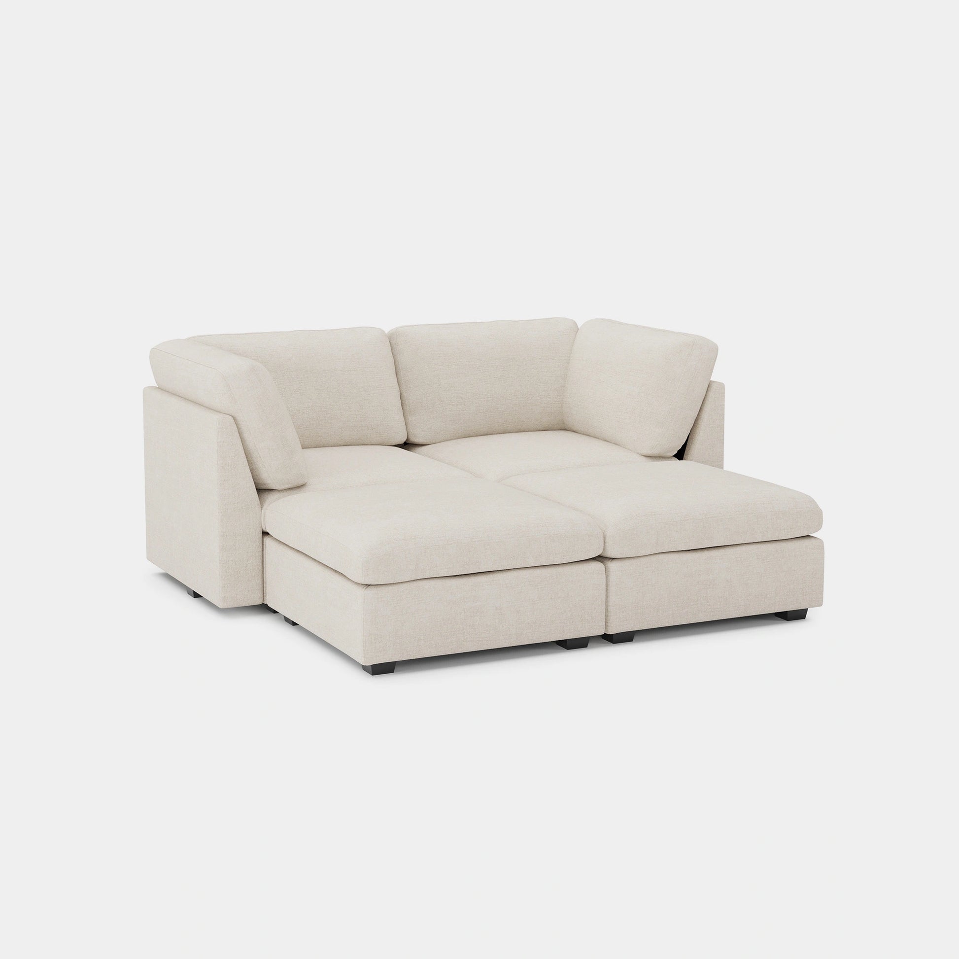 Misty-White-/-Chenille-4-Seat-Pit-Sectional