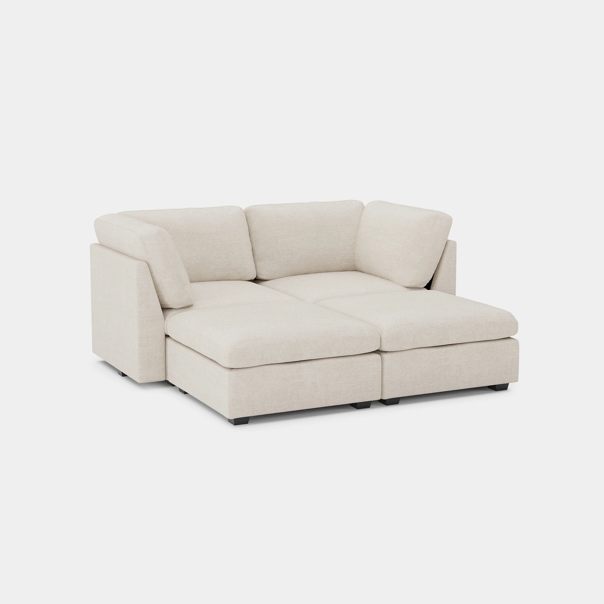 Misty-White-/-Chenille-4-Seat-Pit-Sectional
