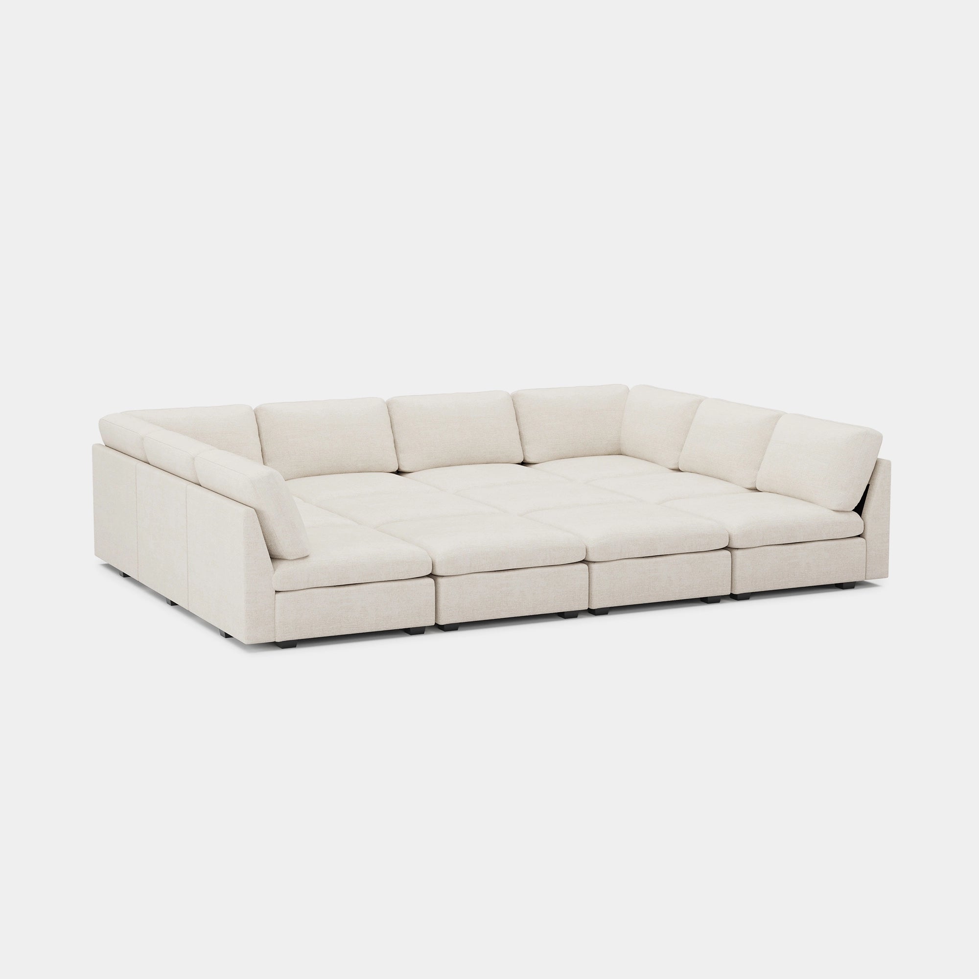Misty-White-/-Chenille-12-Seat-Pit-Sectional