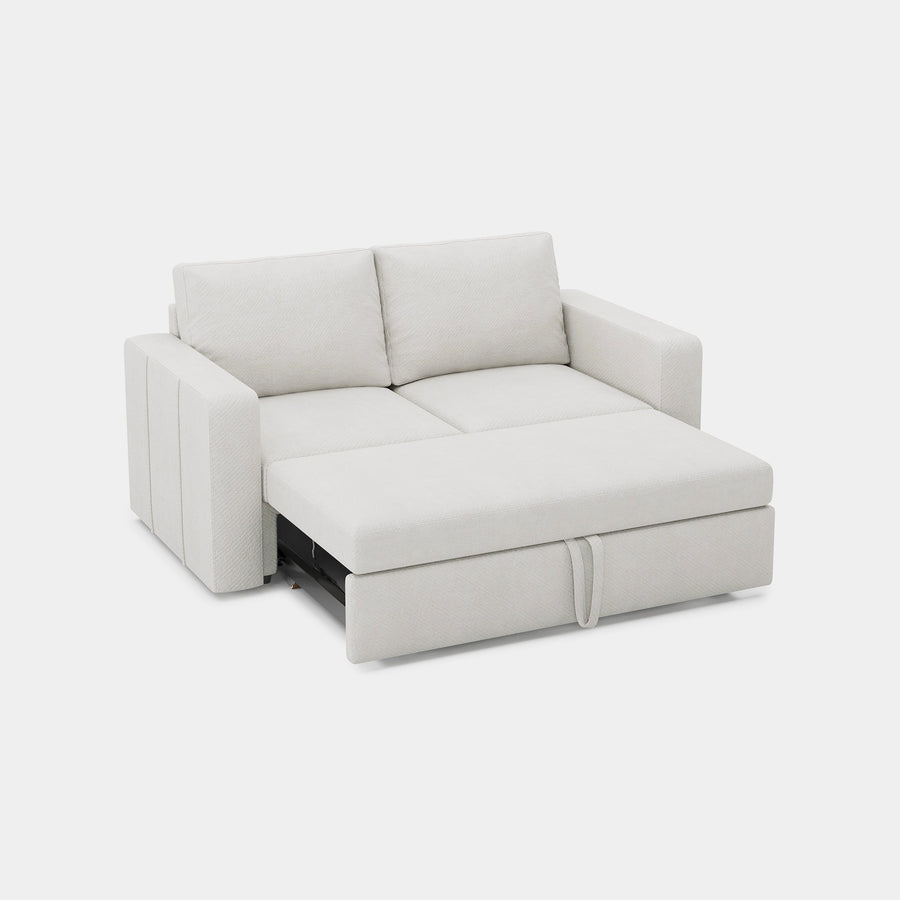 Misty-White-/-Chenille-Module-Pullout-Loveseat