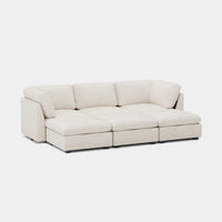 Misty-White-/-Chenille-6-Seat-Open-Pit-Sectional
