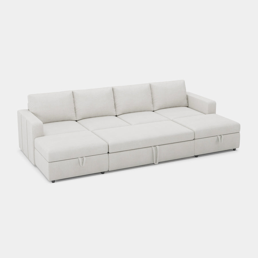 Misty-White-/-Chenille-6-Seat-U-Shaped-Pullout-Sectional