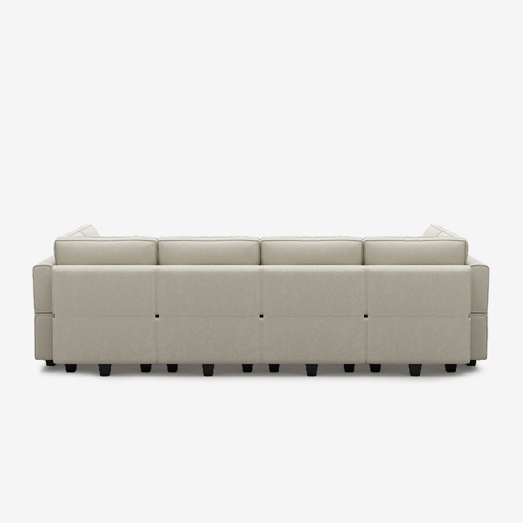 Belffin 8 Seats + 8 Sides Modular Velvet Sleeper Sofa with Storage Seat