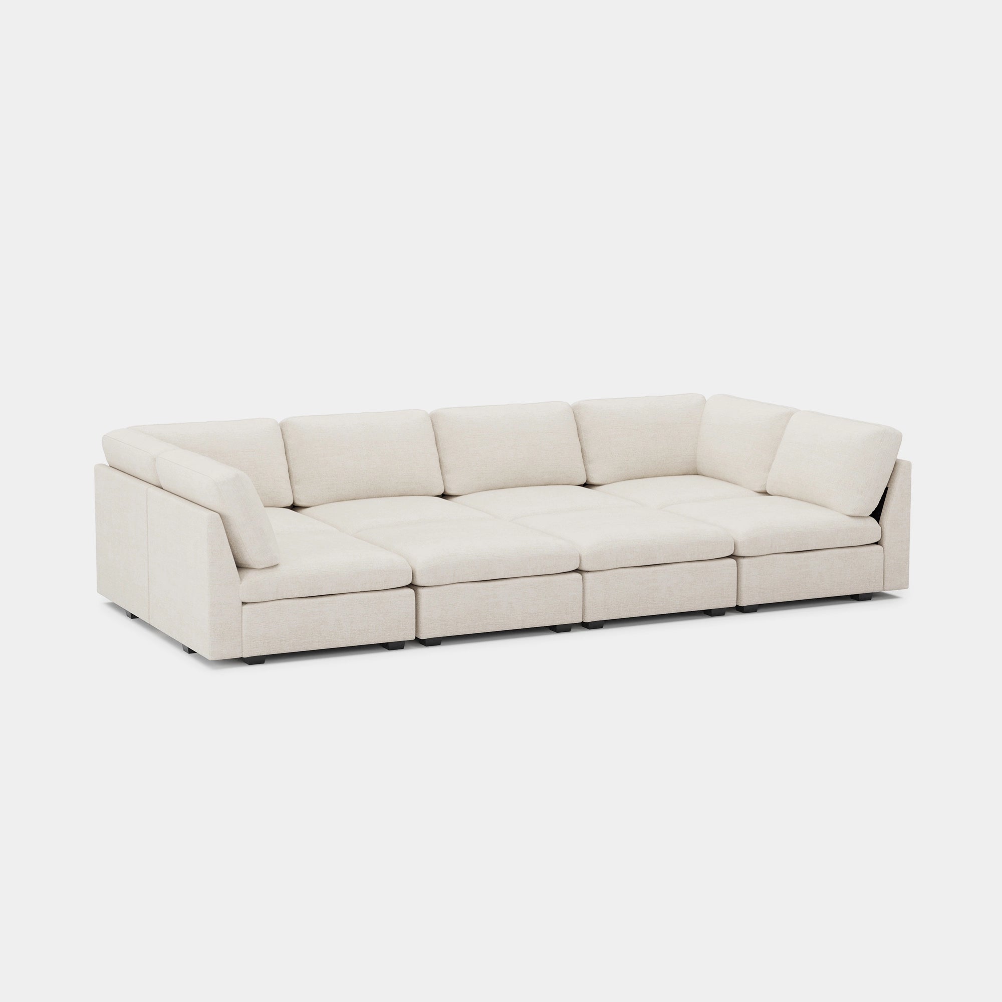 Misty-White-/-Chenille-8-Seat-Pit-Sectional