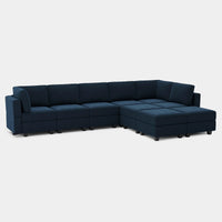 Navy-Blue-/-Velvet-9-Seat-L-Shaped-Sectional