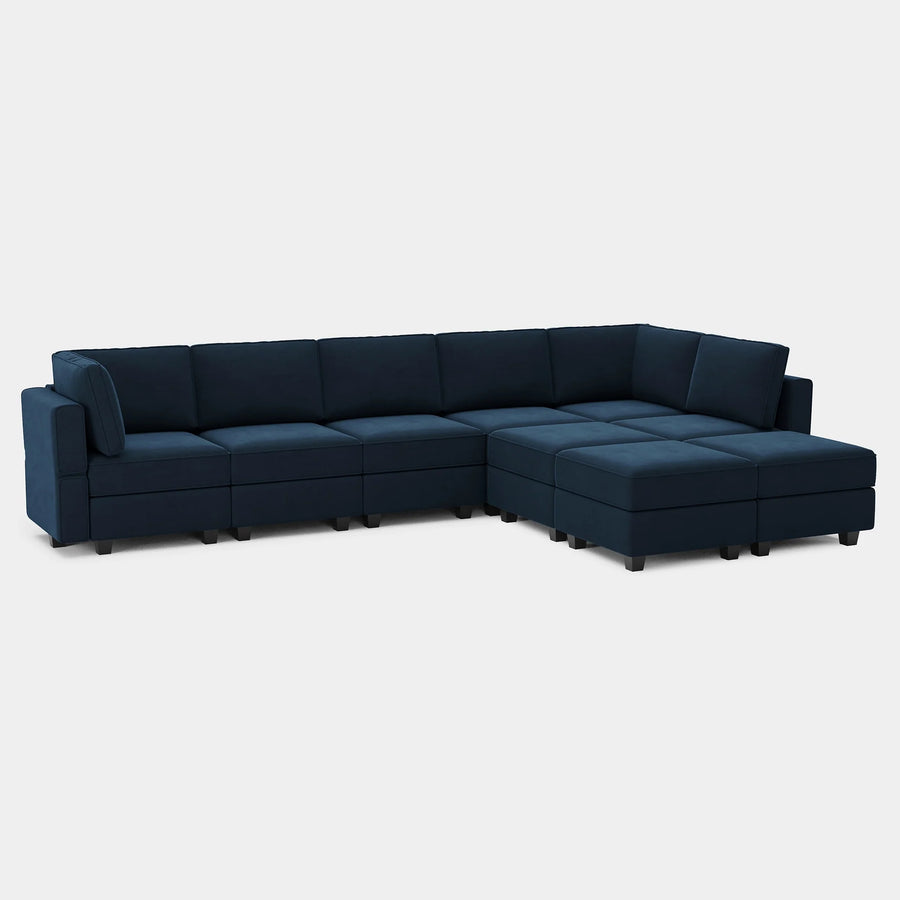 Navy-Blue-/-Velvet-9-Seat-L-Shaped-Sectional