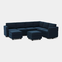 Navy-Blue-/-Velvet-8-Seat-U-Shaped-Sectional