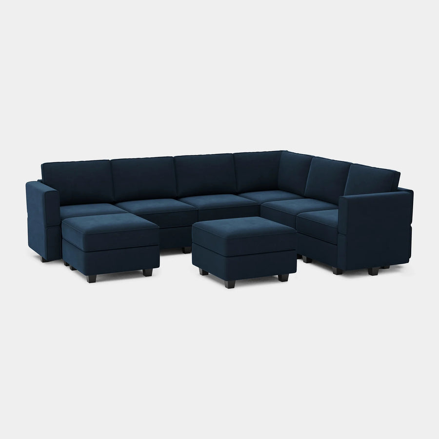 Navy-Blue-/-Velvet-8-Seat-U-Shaped-Sectional