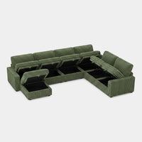 Olivewood-Green-/-Corduroy-7-Seat-U-Shaped-Sectional