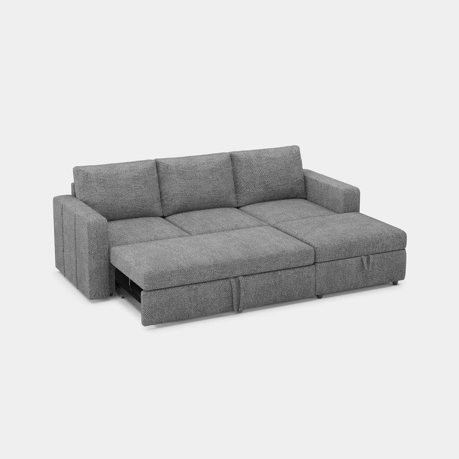 Silver-Grey-/-Chenille-4-Seat-L-Shaped-Pullout-Sectional