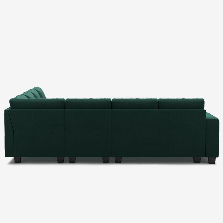 Belffin 7 Seats Modular Velvet Tufted Corner Sofa