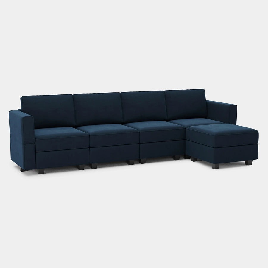 Navy-Blue-/-Velvet-5-Seat-L-Shaped-Sectional