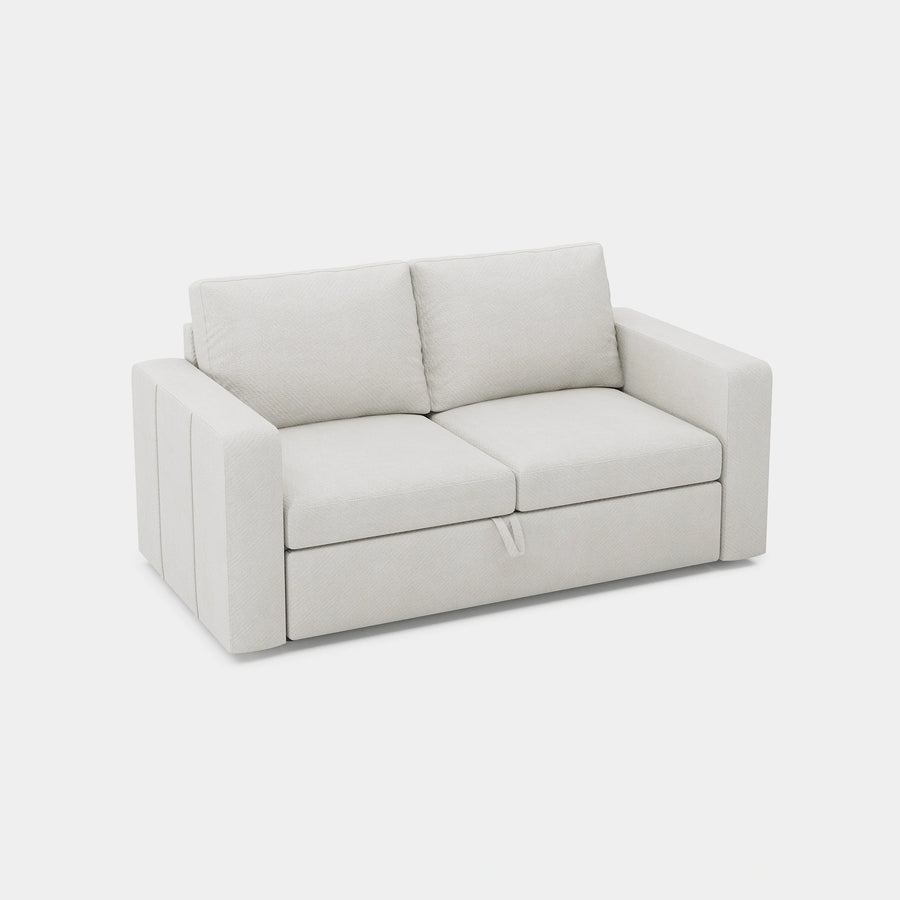Misty-White-/-Chenille-Module-Pullout-Loveseat