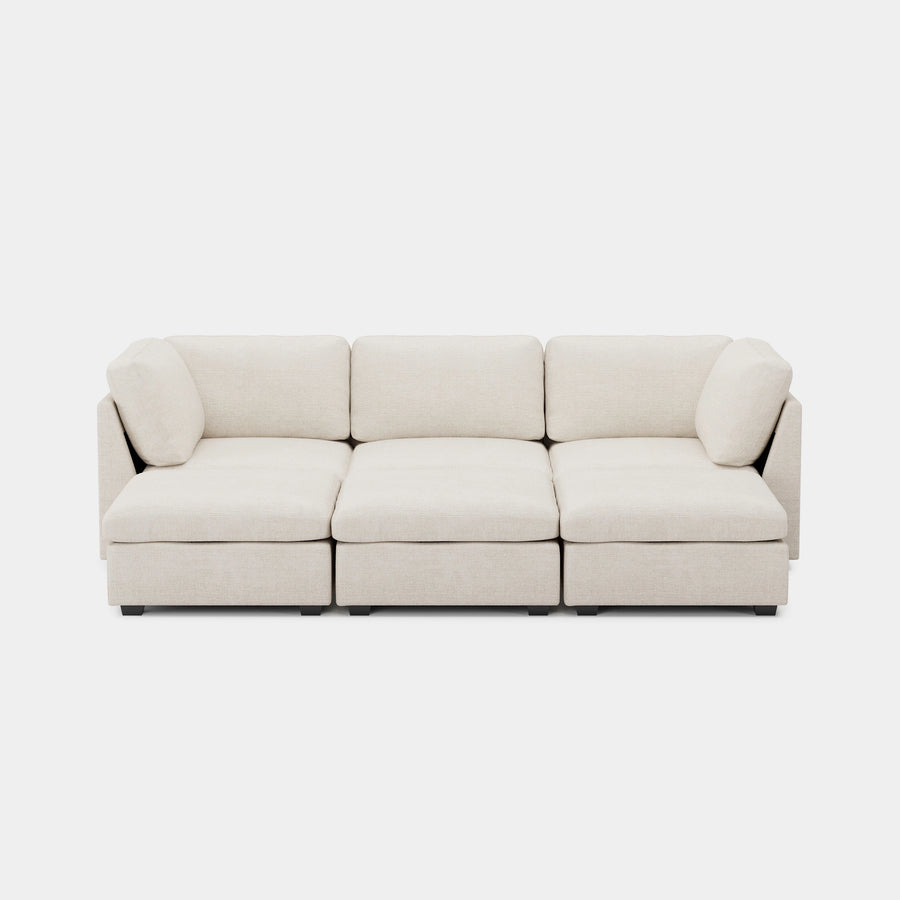 Misty-White-/-Chenille-6-Seat-Open-Pit-Sectional