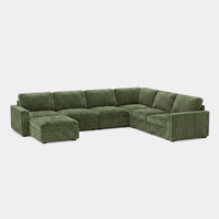 Olivewood-Green-/-Corduroy-7-Seat-U-Shaped-Sectional