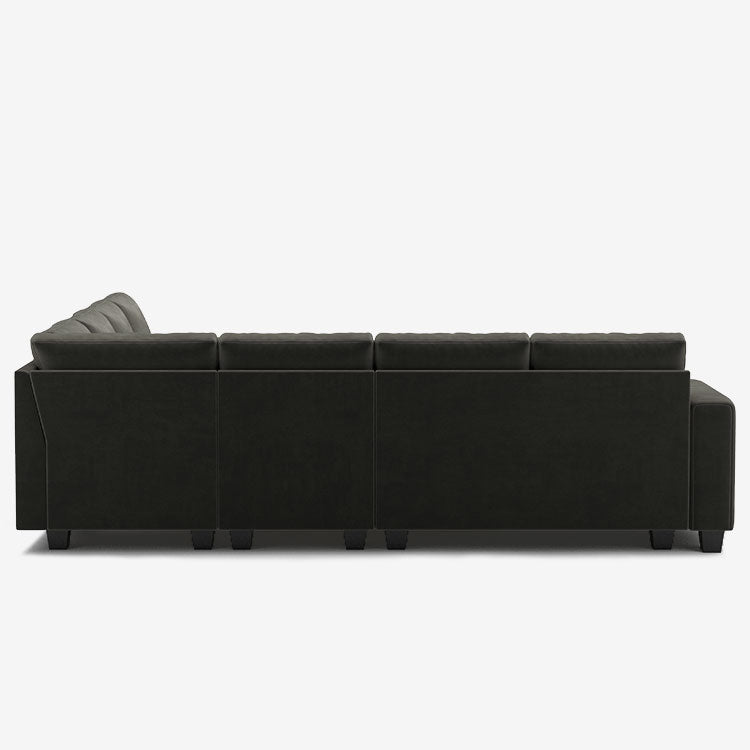 Belffin 8 Seats Modular Velvet Tufted Sofa with Storage Ottoman
