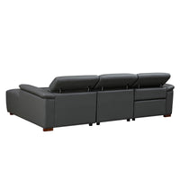 Corporate-Gray-/-Genuine-Leather-3-Seat-Right-Chaise-Sectional