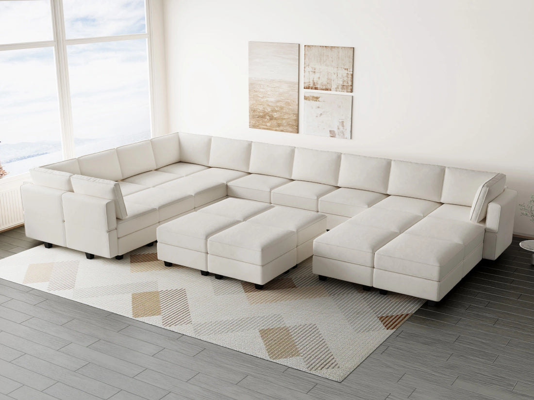 belffin-cosmic-latte-velvet-8-seat-wraparound-pit-sectional