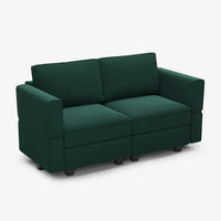 Pine-Green-/-Velvet-Loveseat
