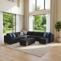 Ebony-Black-/-Velvet-11-Seat-L-Shaped-Sectional