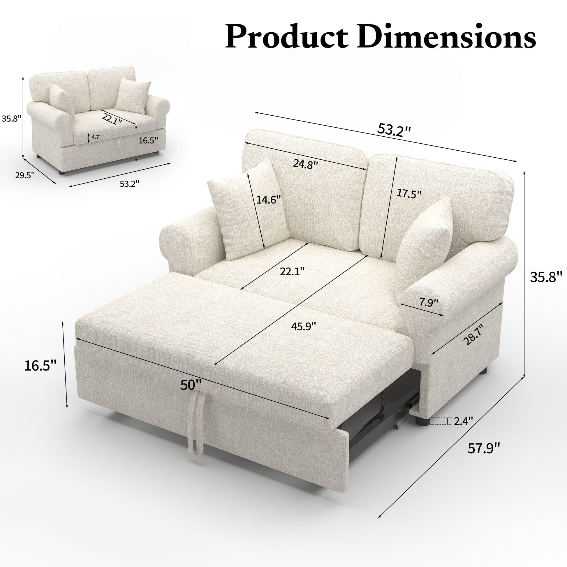 Chenille-round-arm-Misty-White-dimension